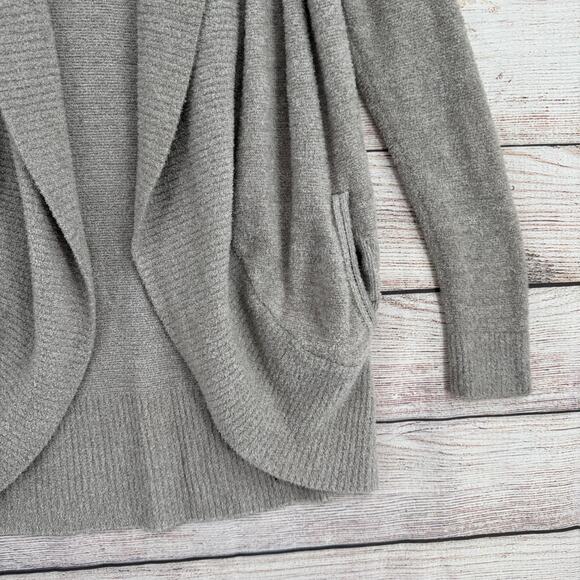 Barefoot Dreams CozyChic Lite Open Front Cardigan Sweater Womens XS/S Gray Beige - Picture 6 of 13